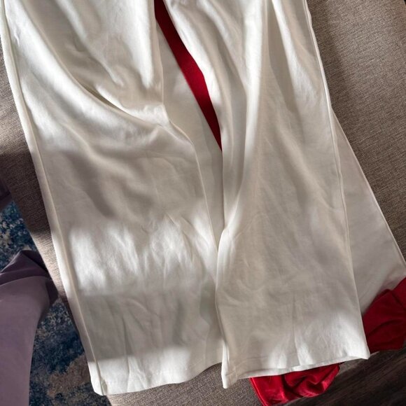 Zara Women's White Wideleg Sweatpants Like New Size Small - Picture 3 of 4